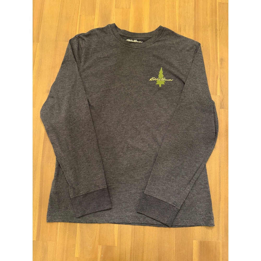 Eddie Bauer Mens‎ Long Sleeve Graphic T Shirt Tree Nature Sleep Under Stars M